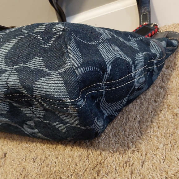 COACH Poppy Glam Signature Denim Tote - Picture 16 of 16